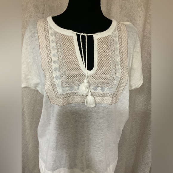 Madewell linen blouse women's, beige - Picture 3 of 11